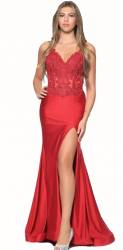 Amalie Red Satin Corset Dress SALE